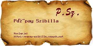 Pápay Szibilla névjegykártya
